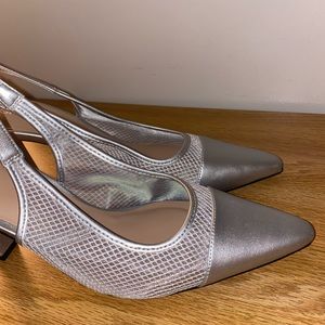 Silver Kitten heels